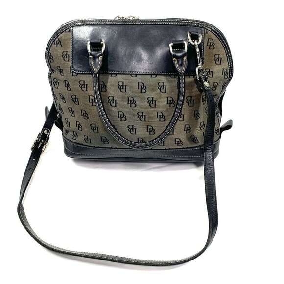 Dooney & Bourke Anniversary Dome Satchel Grey Canvas Black Trim A1114819 Y2K - Picture 6 of 12